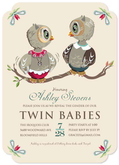 Event design, baby shower, owl theme, gender reveal party